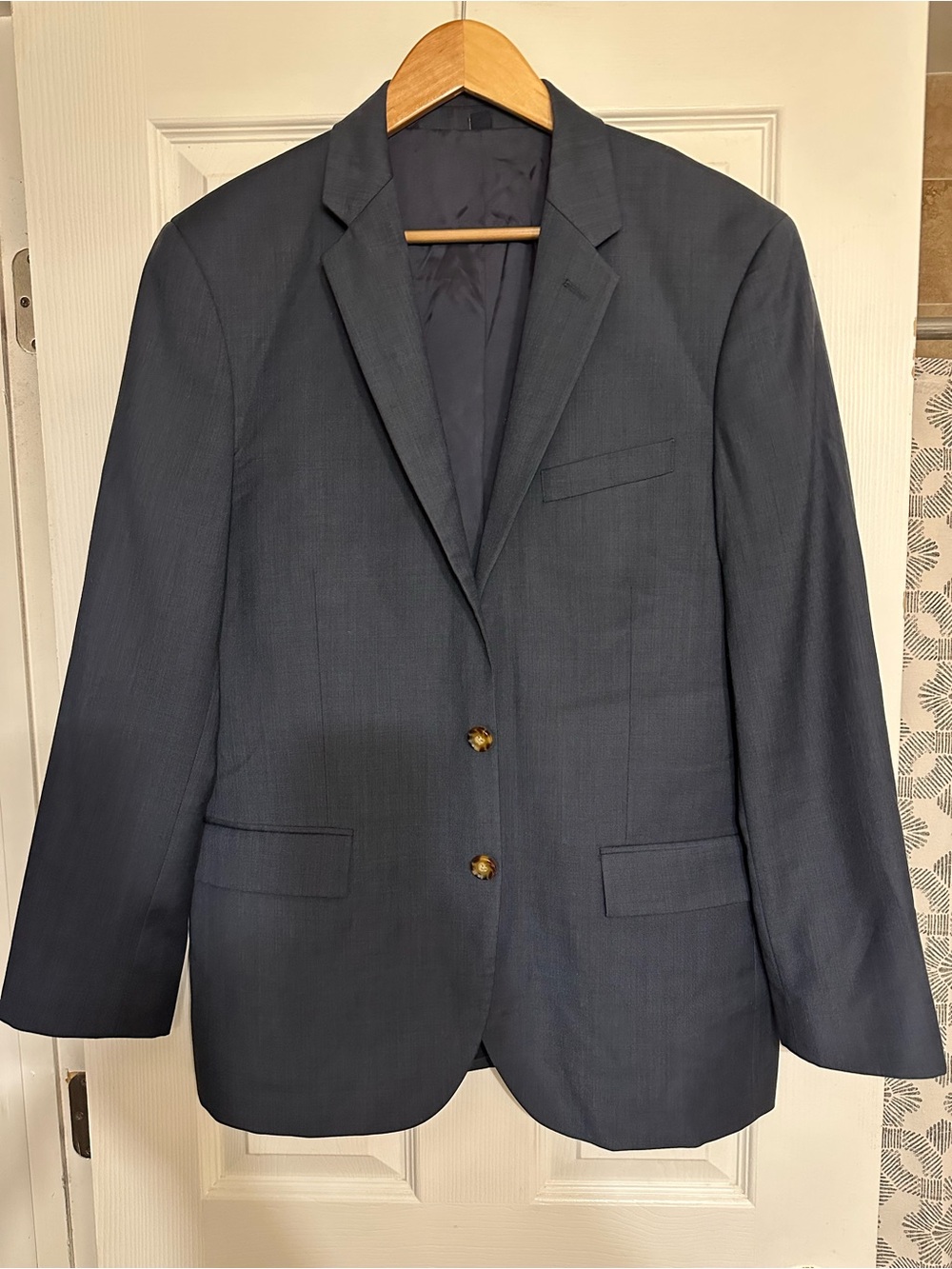 J.CREW Men's 42R Thompson Navy Wool Blazer Sport Coat Preppy Classic Business
